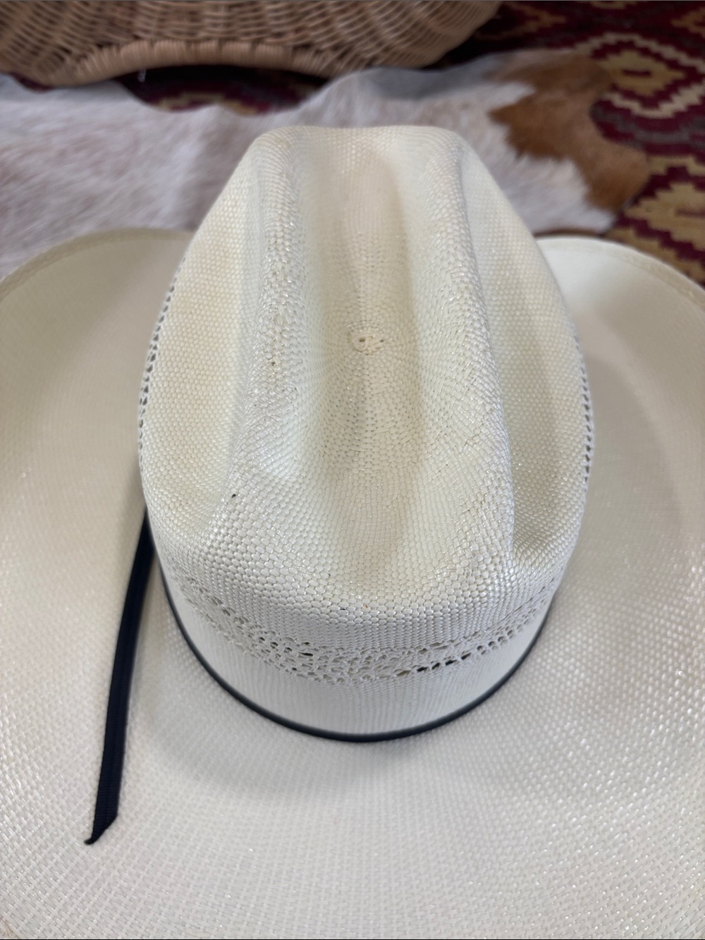 Ariat straw cowboy hat 7 3/8 - Picture 4 of 8